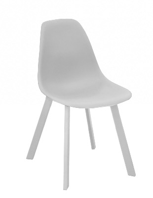 CHAISE COQUE JATO, chassis aluminium coloris blanc et coque BLANCHE, dimensions : 47X83X53 cm