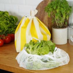 Essoreuse à salade compacte raye JAUNE
