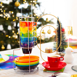 CAFE DES ARTISTES - Tour de tasse expresso motif Palette Pylones