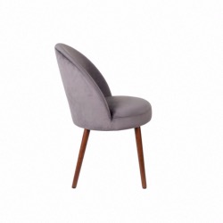 Chaise en velours gris Barbara - Dutchbone