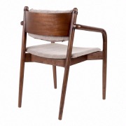 Fauteuil en bois et tissu Torrance - Dutchbone