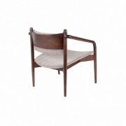 Fauteuil lounge en bois et tissu Torrance - Dutchbone