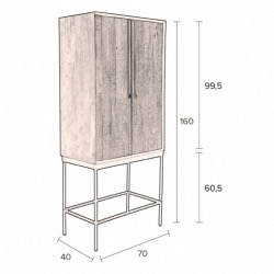 Armoire NAIROBI L70 x P40 x H160 cm - DUTCHBONE