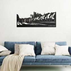 Decoration murale Skyline NARBONNE 40cm en métal decoupe 