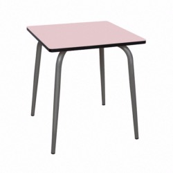 Table à manger Véra – uni Rose Poudré Pieds Bruts - 70x70 cm - LES GAMBETTES