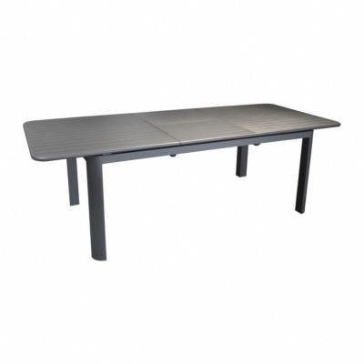 Table EOS 180/240X100 74cm en aluminium graphite  allonge papillon