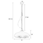 Suspension DEK Ø.51 métal noir & cuir ZUIVER