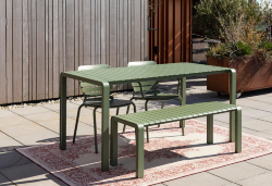 Banc VONDEL en aluminium VERT charge maxi 140kg L129,5XP45XH45cm Zuiver