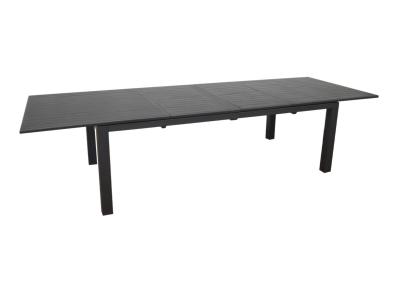 Table GENES 320 Châssis Alu epoxy lattes, allonges papillon, coloris GRAPHITE