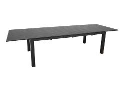 Table GENES 320 Châssis Alu epoxy lattes, allonges papillon, coloris GRAPHITE