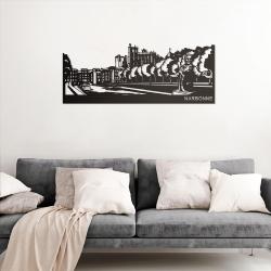 Decoration murale Skyline Narbonne 68cm en métal decoupe 