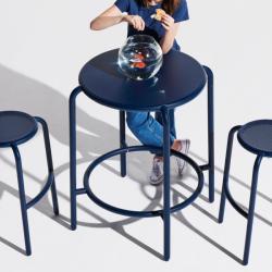 Table TONI de bar extérieure coloris bleu ocean aluminium 80x80x110cm