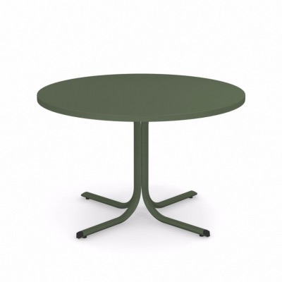 Table Ø117 cm rabattable bord carré System - vert militaire - EMU