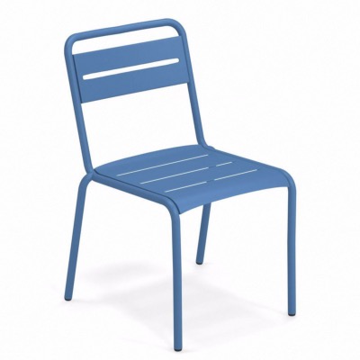 Chaise STAR - acier bleu - empilable - EMU 