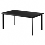 Table STAR 160X90 en acier vernis coloris noir plateau plein - EMU