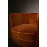 Fauteuil lounge en velours Flower - Dutchbone