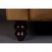 Canapé capitonné CHESTER vintage aspect velours coloris marron doré - Dutchbone