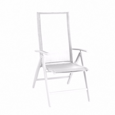 Fauteuil multiposition YORK - blanc/blanc - GARDEN ART