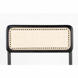 CHAISE JORT noir, Assise et dossier en rotin naturel Zuiver