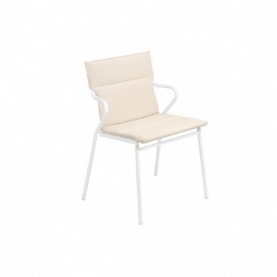 Fauteuil ANCONE structure acier galvanisé KAOLIN habillage toile HEDONA coloris ARGILE  