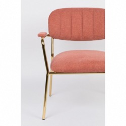 Fauteuil Lounge JOLIEN gold/pink Rembourrage en tissu mixte(95% polyester, 5% nylon) 