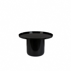 TABLE BASSE SHINY BOMB Base et plateau de table en aluminium laqué époxy noir Zuiver 