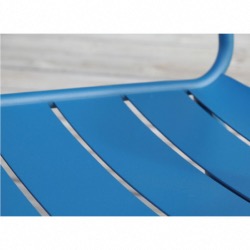 CHAISE HAORA en aluminium coloris BLEU empilable  L54cm x H81cm x P56cm