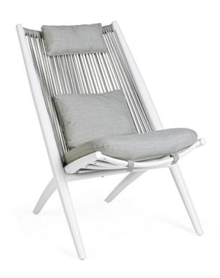 Chaise lounge ALOHA Blanc, aluminium et polyester, tressage avec cordes en polyester Andrea Bizzotto