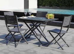 Table PUMP Graphite, plateau Céramique 6mm, Châssis aluminium époxy - 120x80x39/74cm - Hauteur régla
