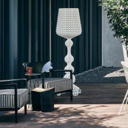 Lampadaire KABUKI OUTDOOR blanc opaque, avec variateur de lumière, H : 166cm IP44 26W LED Kartell