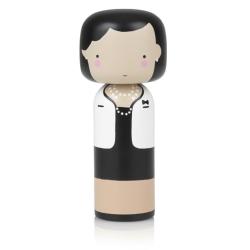 Poupée Kokeshi COCO peinte à la main,en bois de hêtre H 21.5 cm 
