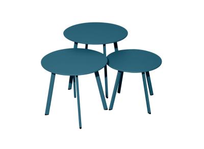 TABLE MASSAI 45, chassis acier epoxy couleur BLEU  45X39 H cm