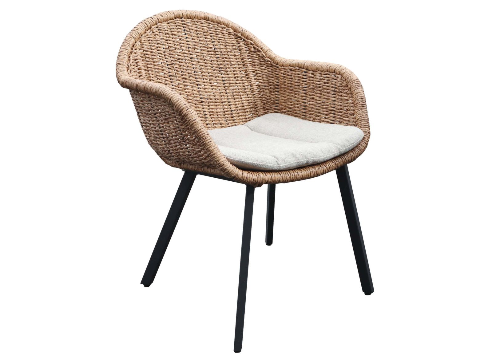 Fauteuil TORNADO Graphite, châssis aluminium époxy, galette inclue avec ouate - 60x62x80 cm