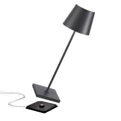 Poldina Pro - Lampe de table Ø111x380mm - Gris foncé- 2.2W LED 183/203lm Zafferano