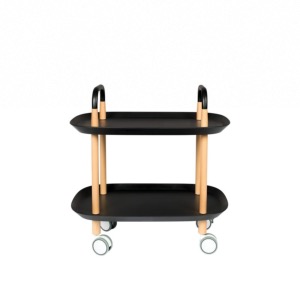 Desserte Cruiser en bois et métal sur roulettes - Noire