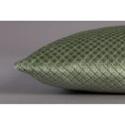 Coussin SPENCER rectangulaire 60x30cm coloris vert tissu en 39 % Viscose, 31 % coton, 30 % acrylique