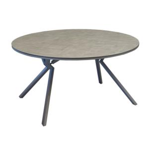 Table Loane Ronde 150 châssis alu époxy TAUPE Trespa HPL 8mm LUNA décor mat - OCEO