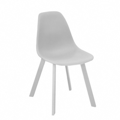 CHAISE COQUE JATO, chassis aluminium coloris blanc et coque BLANCHE, dimensions : 47X83X53 cm