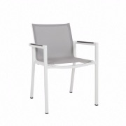 Fauteuil empilable AMAKA blanc/gris clair LES JARDINS