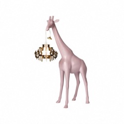 Lampe Giraffe XS In Love en polyethylène coloris Rose Hauteur 100cm design Marcantonio Marque Qeeboo