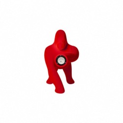 LAMPE KONG XS "Stefano Giovannoni" en polyéthylène revêtu de velour coloris rouge 