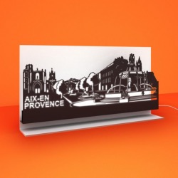 Support pour Tableau SKYLINE Largeur 40cm en alu blanc