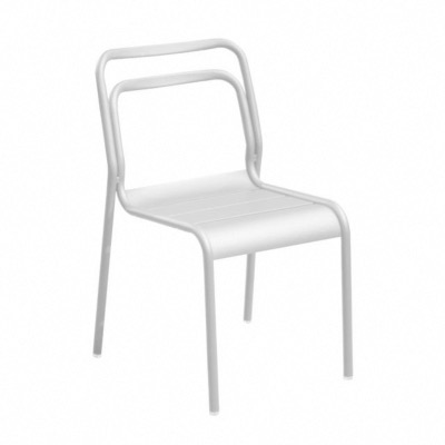Chaise EOS châssis alu blanc empilable 