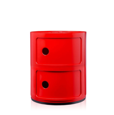Meuble COMPONIBILI coloris rouge, 2 tirroirs en acrylonitrile butadiène styrène L32XH40cm Kartell