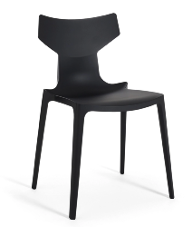Chaise RE-CHAIR noir en technopolymere thermoplastique recyclé avec charge minérale Kartell