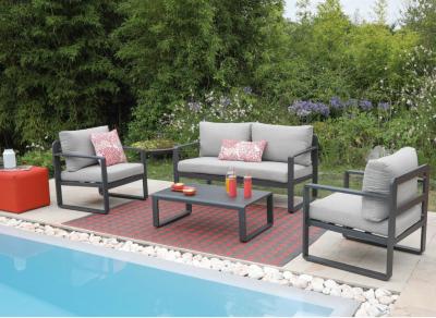 SET LOUNGE MOJITO, chassis aluminium epoxy VERT, coussins déhoussable. A monter. dilmensions  Canapé