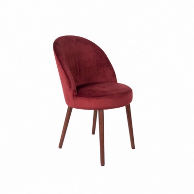 Chaise en velours rouge Barbara - Dutchbone