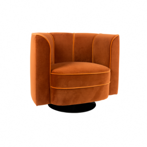 Fauteuil lounge en velours Flower - Dutchbone