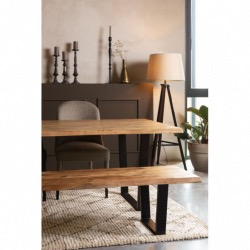 Table AKA L200 x P90 x H76 cm, plateau de table en bois d'accacia massif de 3,5 cm Dutchbone