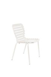 Chaise VONDEL en aluminium blanche empilable, charge maxi 140kg L55,1XP58,2XH82,5cm Zuiver